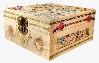 Attractive Square Shaped Hand Decorated Wooden Box - Box
