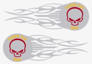 Motorcycle Flaming Skull Badge Gas Tank Decals - Motorcycle