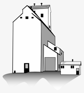 Silo Grain Elevator Building - Grain Elevator Clip Art