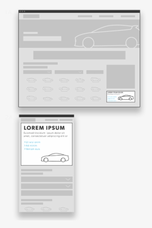 Vehicle Spotlight Wireframe Mobile Graphic - Jumpstart Automotive Media, Inc.