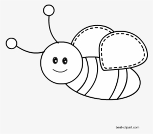 Free Black And White Bee Clip Art Image - Cartoon