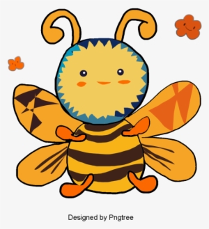 Beautiful Cool Cartoon Cute Hand-painted Animal Bees, - Psd