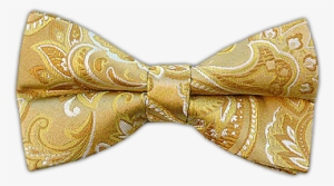 Gold - Gold Pattern Bow Tie