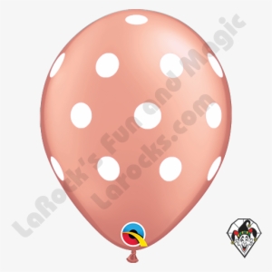Qualatex 5 Inch Round Big Polka Dot Rose Gold W/white - Rose Gold Latex Balloons | 100 Count | 11" | Qualatex