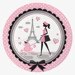 Paris Party Dinner Plates, Little Girl Luncheon Plates, - Paris Party Supplies 18" Balloon (each)