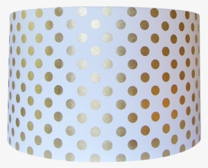 Gold Dot Fabric Drum Lamp Shade - Circulo Ondulado Blanco Png