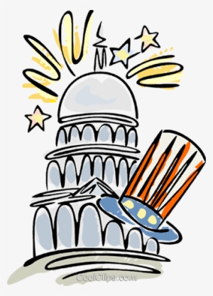 Capitol Building With Uncle Sam's Hat Royalty Free