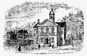 Building Drawing Carpenters' Hall Line Art Church - Kota Tua Vektor