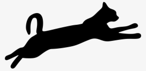 Cat Jaguar Tiger Cheetah Kitten - Leaping Cat Silhouette Png