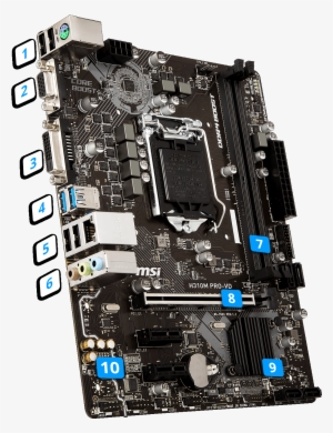 Png Transparent Stock Motherboard Drawing N15235 - Msi H310m Pro Vdh