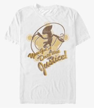 Toy Story Woody Date With Justice T-shirt - T-shirt: Toy Story- Date With Justice, 3x3in.