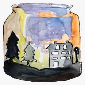 Hand-painted Glass Water Color Bottle Transparent Cartoon - Bottle