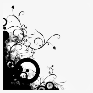 Floral Vector Design High Resolution Floral Vector - Black And White Vinyl Decal Skin Sticker