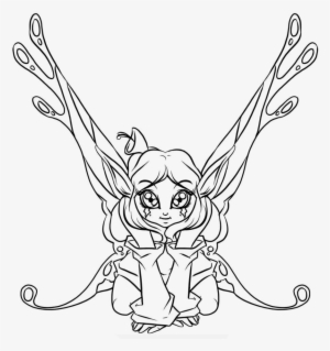 Cute Fairy Lines- Transparent Background By Dawnieda - Line Drawing No Background
