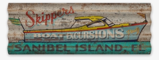 View Zoom Skippers Boat Excursions Corrugated Sign - Boat