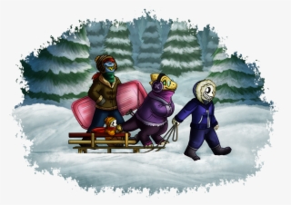 Snow Crunched Under Boots As The Kids Marched On Through - Painting