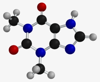 Theophylline Sp 3d Balls - Molecula De La Cafeina
