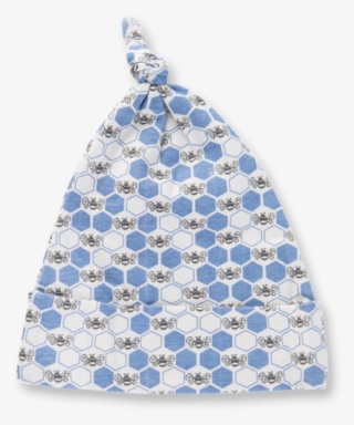 Cornflower Blue Bees Knotted Hat - Locket