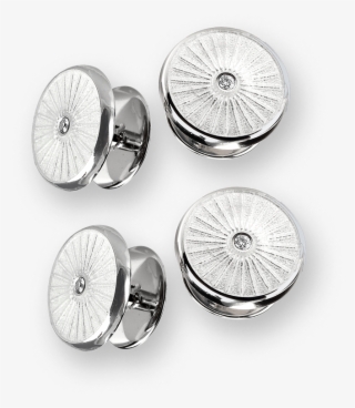 Nicole Barr Designs Sterling Silver Round Shirt Studs-white - Shirt Stud