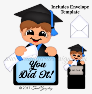 Boy Grad Gift Holder - Clip Art