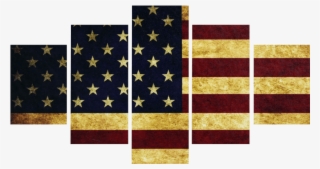 Dark Vintage American Flag Canvas Prints - Painting