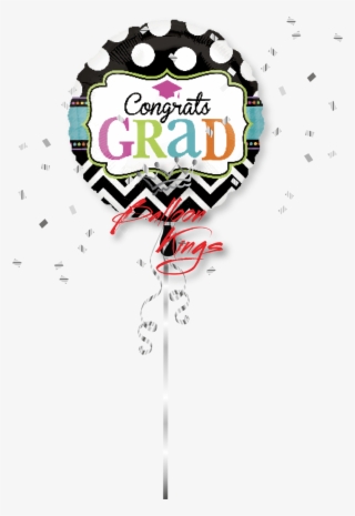 Congrats Grad Dots And Chevron - Amscan Dream Big Graduation Plastic Table Covers (3