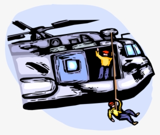 Vector Illustration Of United States Navy Soldiers - Helicopter