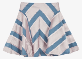 Pink Chambray Chevron Skirt - Miniskirt