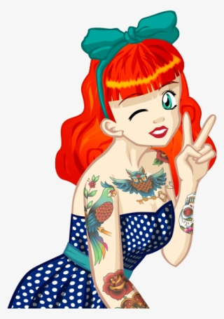 Tattoo Girl Stickers - Girl Love Stickers Png