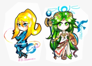 Chibi Palutena Et Chibi Samus ~ - Zero Suit Samus And Palutena