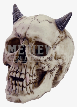 Horned Devil Skull - Halloween Skulls With Horns