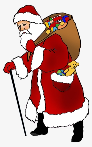 Vintage Santa Claus Picture With Presents - Pumba And Timon Png