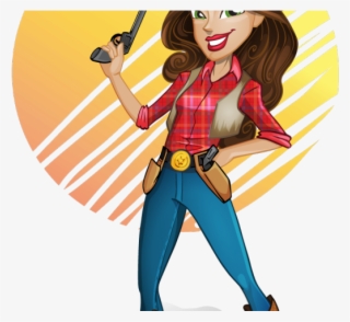 Cowgirl Clipart Female - Cowgirl Costume Cartoon