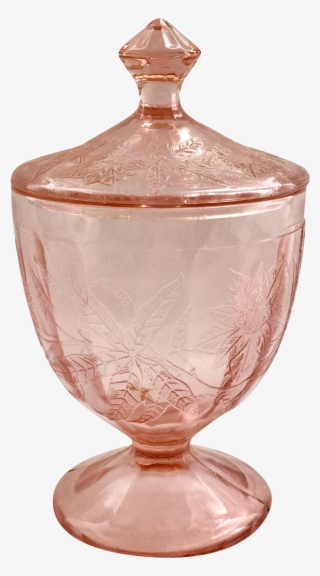 Jeannette Floral Poinsettia Pink Depression Glass Covered - Depression Glass