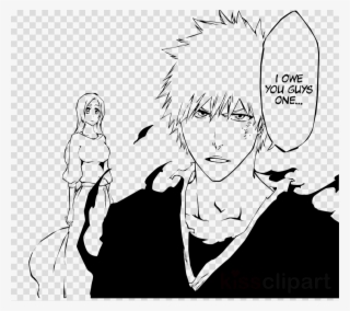 Ichigo And Inoue Clipart Ichigo Kurosaki Orihime Inoue - Ichigo Kurosaki Black And White