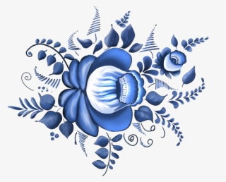 Scrap De Flores Azules - Гжель Рисунок