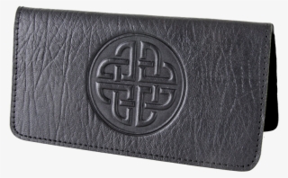 Leather Checkbook Cover I Celtic Love Knot In Black - Knot