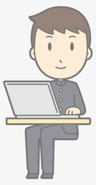 Male Computer User - 中学生 男子 イラスト