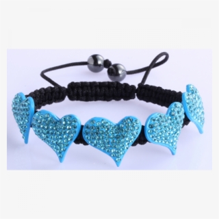 Lsb0024 Teal Crystal Heart Shaped Bracelet - Bracelet
