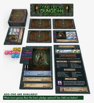 A Turn Reference, A Set Of Campaign Sheets, 15 Hearts - One Deck Dungeon Forest Of Shadows