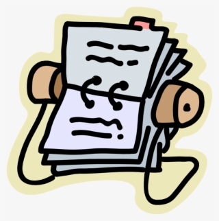 Vector Illustration Of Rolodex Rotating File Device