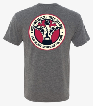 Building Muscle Old School Back Print / Front Logo - T-shirt
