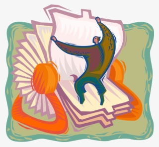 Vector Illustration Of Rolodex Rotating File Device - Illustration