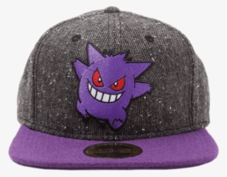Pokemon Gengar Snapback Cap Dark Grey Purple - Gengar Snapback