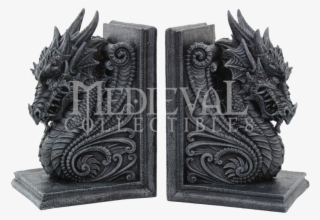 Dragon Bookend Set - Gothic Dragon Bookends Midieval Book Ends Evil Mediaeval