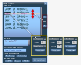 Edit Stackup Dialog - Layer Stack 3d Software
