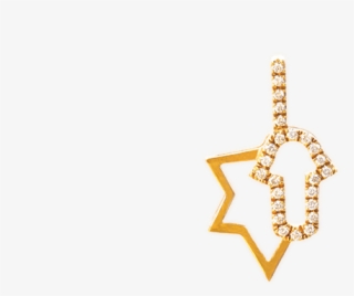 Star Of David And Hamsa Pendant - Chain