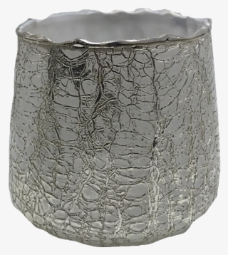 Silver Crackle Votive Candleholder