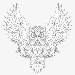 Clip Art Drawing Tattoo Pinterest Tattoos - Owl And Skull Tattoo Outline