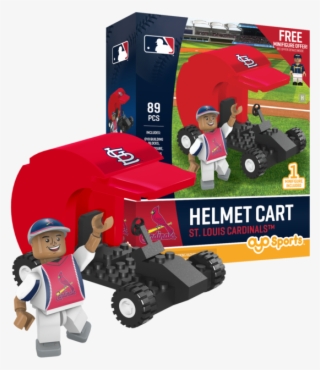 Louis Cardinals Helmet Cart Set With Minifigure Oyo - Cincinnati Reds Mlb Vehicle With Super Fan Building